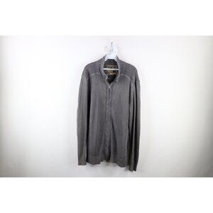 Buckle BKE Mens Size Large Athletic Fit Knit Full Zip Cardigan Sweater Gray